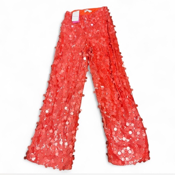 Sequin Coral Pants | Sz 2 | NWT! - Picture 2 of 9